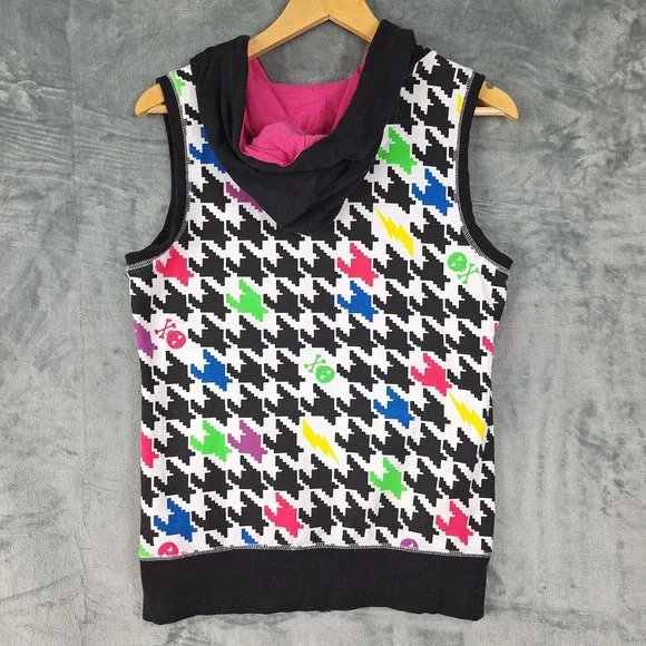 Vintage Abbey Dawn Avril Lavigne Hoodie XL Rainbow Houndstooth Y2K Punk Skater - Picture 9 of 10